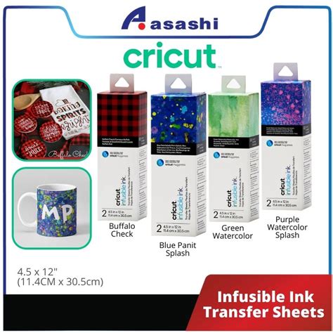 2008886 - Cricut Infusible Ink Sheet Ultraviolet 2pc; 2 Infusible Ink™ Transfer Sheets ideal for Cricut Mug Press™ designs 4.5” x 12” (11.4 cm x 30.5 cm); Produces vibrant, pro-quality transfers that last a lifetime; Requires compatible Infusible Ink blank (sold separately) and Cricut Mug Press™, Cricut EasyPress®, or heat press; Transferred inks never flake, peel, crack, or wrinkle; Carefully follow instructions at help.cricut.com
